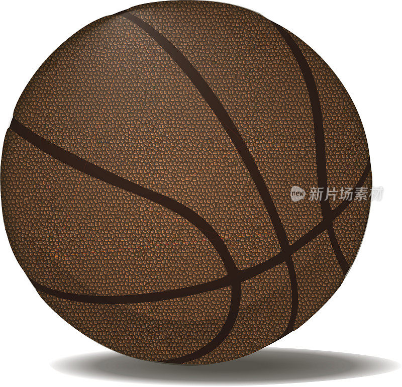 Leather basketball ball in vector.